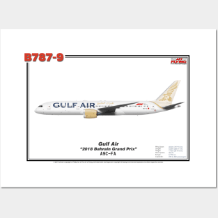 Boeing B787-9 - Gulf Air "2018 Bahrain Grand Prix" (Art Print) Posters and Art